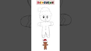 Drawing christmas cookie step by step