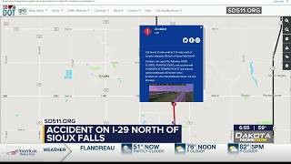Stretch of I-29 closed due to accident north of Sioux Falls Monday