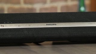 An ultrasleek budget sound bar with a wide sound