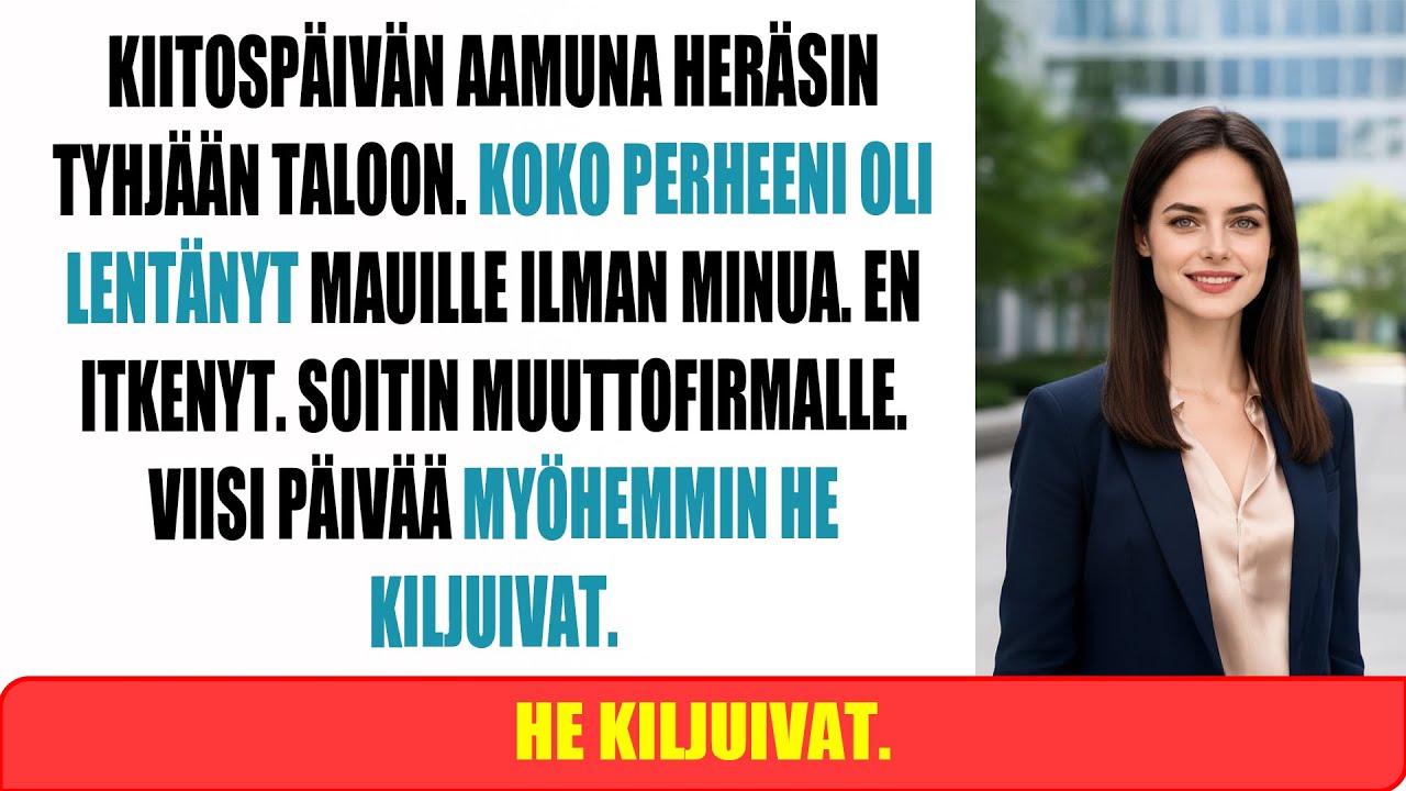 Heräsin kiitospäivänä tyhjään taloon – koko perhe lähti luksusmatkalle ilman minua