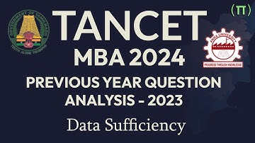 TANCET MBA & MCA 2024 | DATA SUFFICIENCY in TAMIL | Exam SYLLABUS | EASY APTITUDE Tips & Tricks