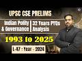 UPSC CSE PRELIMS ||  Indian Polity &amp; Governance ||  32 Years PYQs Analysis || By Raj Shekhar Sir