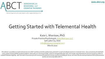 Getting Started with Telemental Health by Kate Morrison, PhD