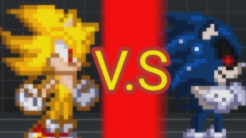 Exetior Vs Super Sonic test stick nodes animation (Sprite animation android animation)