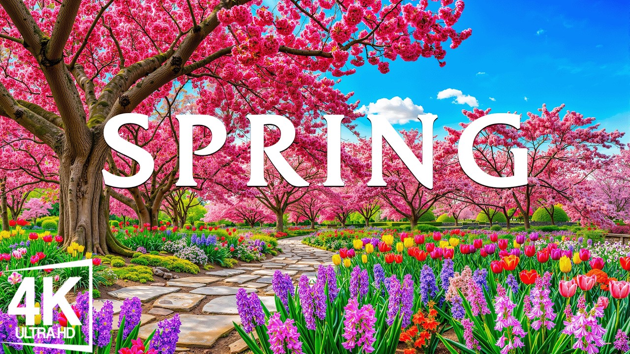 Spring Flower 4K • Enchanted Spring 🌸 Blossom Valleys, Tranquil Rivers ...