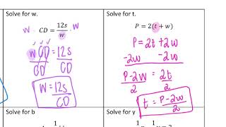 Literal Equations Notes