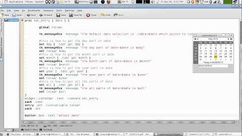 Programming in Tcl/Tk Lesson 36: Adding and Using A Calendar. (Arabic Version)