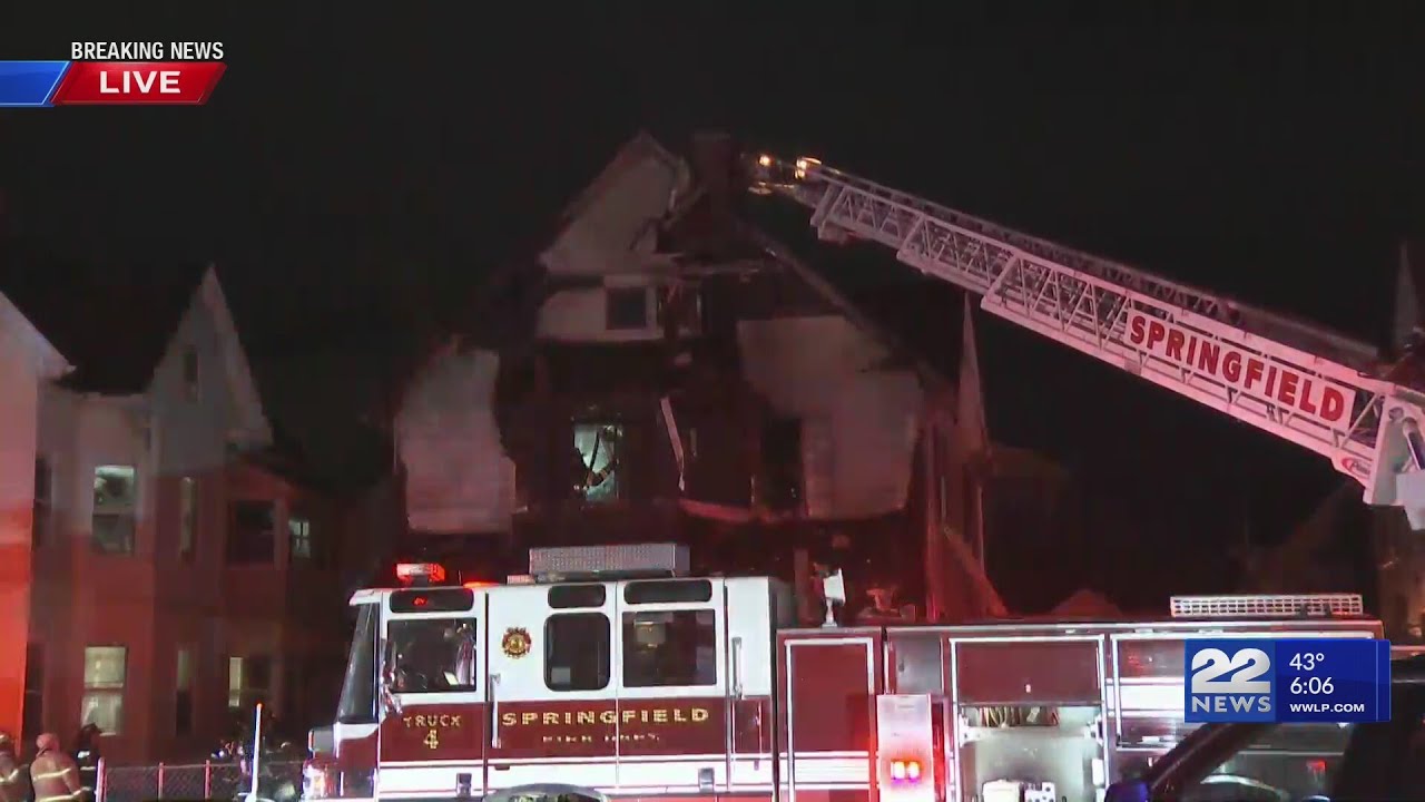 Crews working to put out house fire in Springfield - YouTube