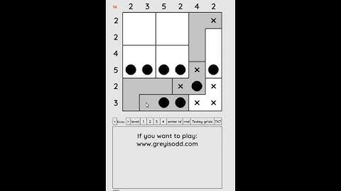 Grey is Odd - Today grids. Solution level 3 6X6 dated 07-16-2024 #logicpuzzles #logicgames  #games