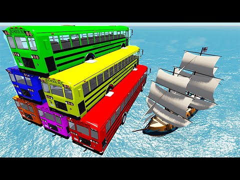 Видео: School Bus Crashes & Jumps 191 – BeamNG.Drive