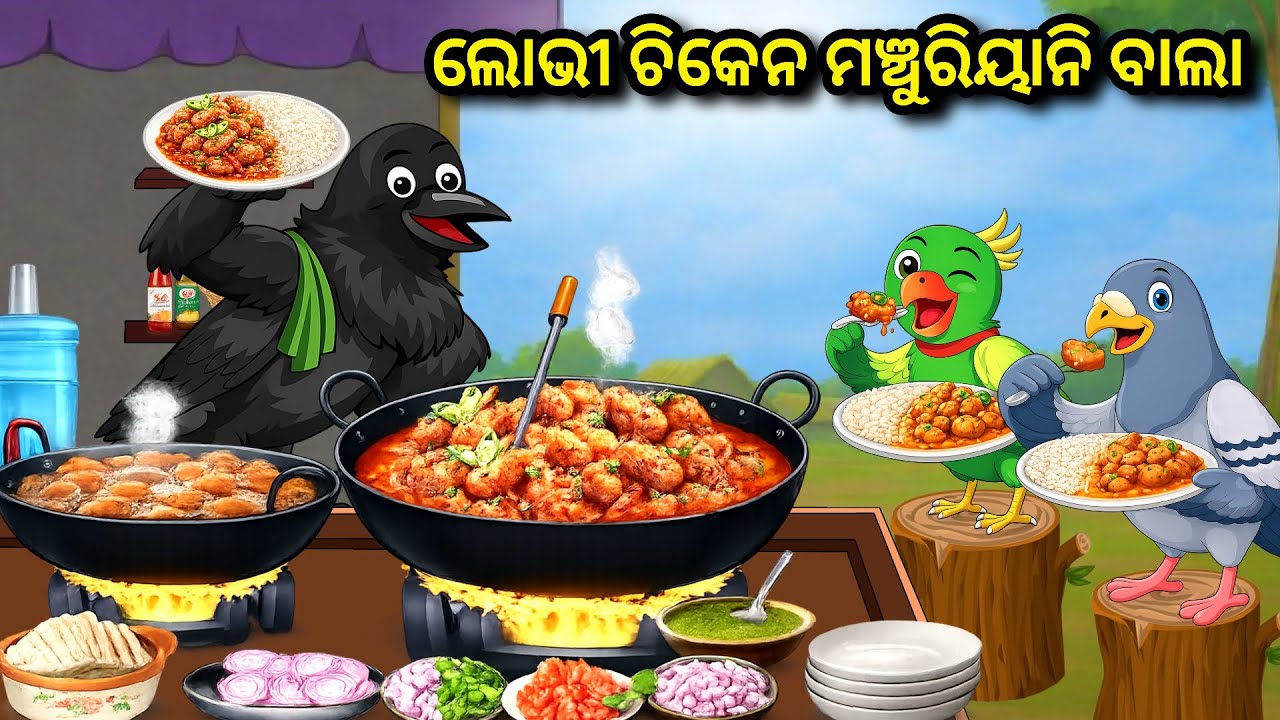 ଚିକେନ ମଞ୍ଚୁରିୟାନି ବାଲା | Odia Bird Story | Tiki Chadhei Gapa | Odia Cartoon | Odia Stories