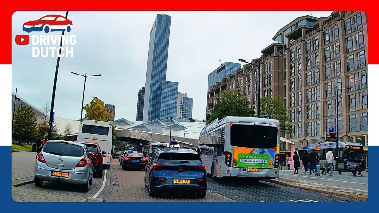 Calm Grey Day Music 🌫️ | Driving Dutch – The Hague to Rotterdam 🚗