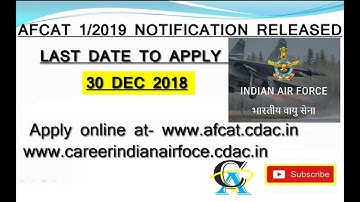 AFCAT 1/2019 Notification Releasedl SSB Strokes l #ssb