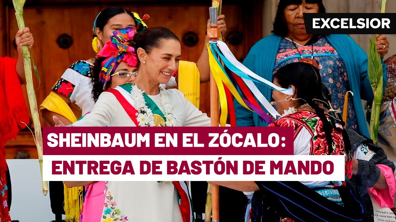 Claudia Sheinbaum recibió el bastón de mando en el Zócalo de la CDMX