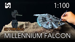 Millennium Falcon from Star Wars 3D Printed Diorama Scene Creation