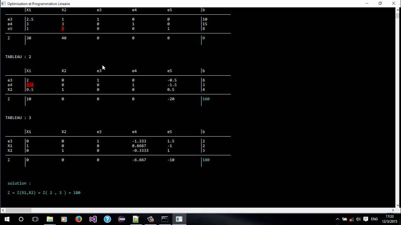 c++ simplex code , linear program solver, simplex algorithm - YouTube