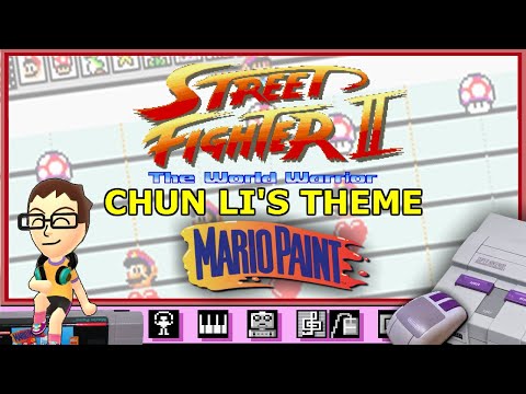 Street Fighter Two Chun Li's Stage on Mario Paint