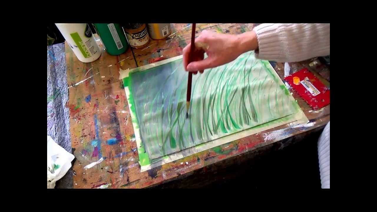 Acrylmalerei Techniken Strukturen - Kratztechnik