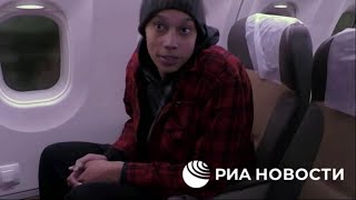 Video released by Russian state media shows Brittney Griner on flight back to US