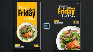 Black Friday Instagram Story Banner Editing Design in Tutorial Photoshop screenshot 5