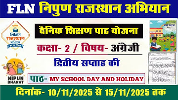 FLN निपुण राजस्थान अभियान l एफ‌एल‌एन कक्षा 2 अंग्रेजी दैनिक शिक्षण पाठ योजना l FLN English lesson 