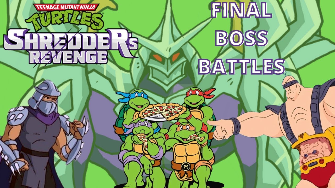 TMNT Shredder's Revenge Final Boss fights with Krang, Shredder and the Super Shredder YouTube