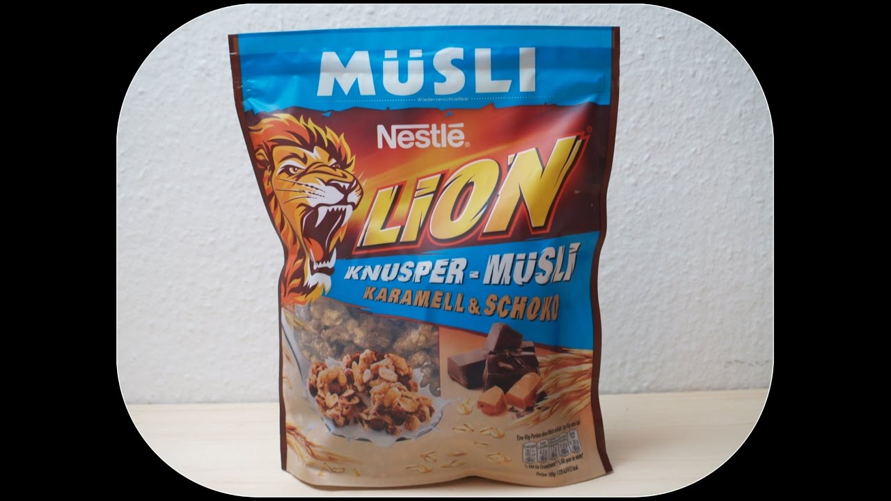 Müsli Nestle Lion Karamell &amp; Schoko - YouTube