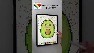 Coloring Book Pixel Art Color By Number KAWAII AVOCADO #coloring #pixel #coloringbook