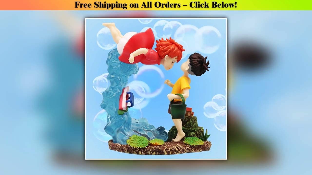 Ponyo On The Cliff Figure Ponyo Sousky Seagal Figure Pvc Gk Statue Anime Action Figurine 15cm Model