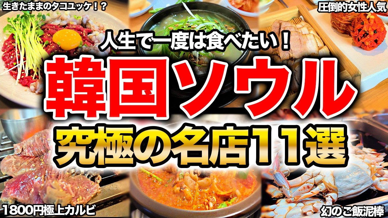 【韓国グルメ🇰🇷】韓国ソウルでおすすめの絶品料理11選！行列のできる人気店から珍しい逸品まで大紹介！#ソウルグルメ #明洞グルメ