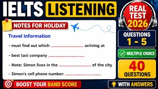IELTS Listening Practice Test 2026 | Notes For Holiday | With Answers AC/GT #ieltswithgic #ielts2026