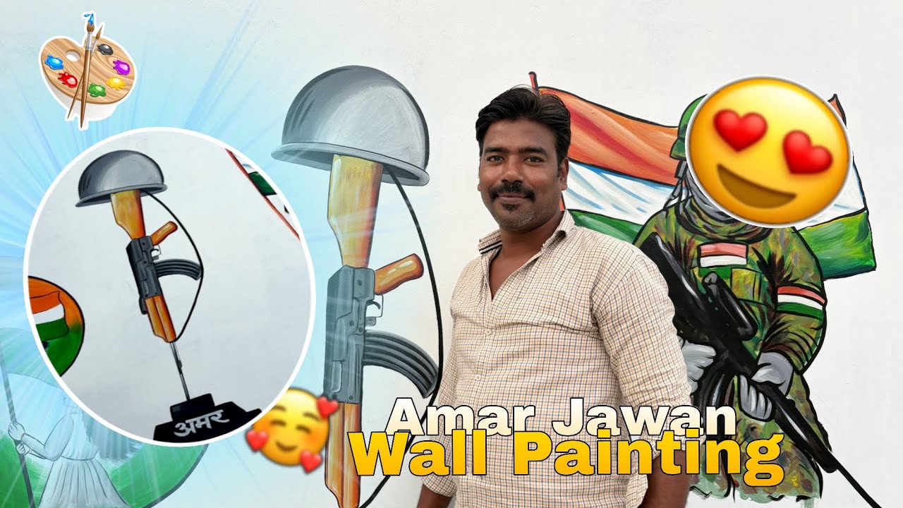 Independence Day poster drawing || Amar Jawan jyoti wall painting independent day 
