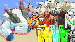 Minecraft FROSTmaw vs All Golems and All Iron Golems Battle in 1.20 JAVA Minecraft 😱🤯