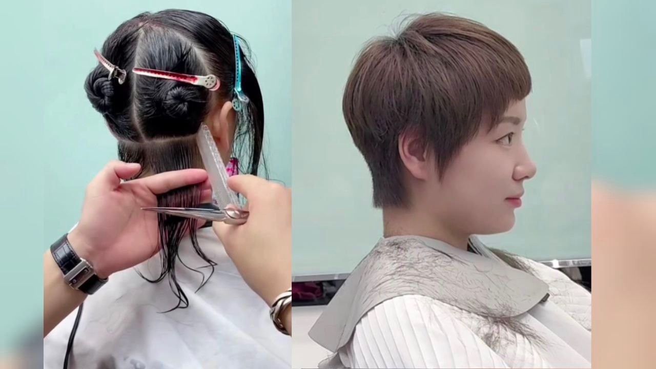 От длинных волос до шикарной стрижки «пикси» ✂️ Полное преображение волос! #красивая #королевакуд...