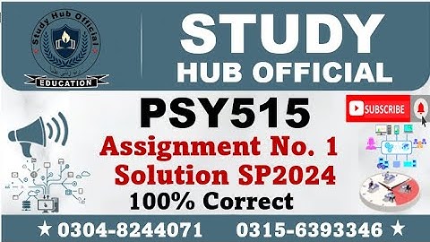PSY515 Assignment 1 Solution Spring 2024, PSY515 Assignment 1 solution 2024, PSY515 assig 1 solution