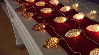 6' Illuminated Mercury Glass Pinecone Garland Light Strand on QVC