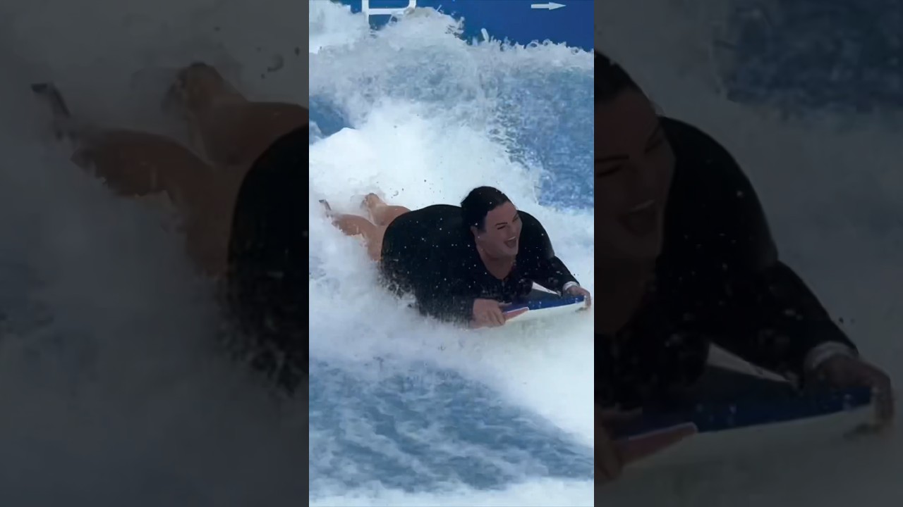 Flow Rider as a FAT person #cruiseship #cruisetips #cruisevlog #royalcaribbean #flowrider #bodypos