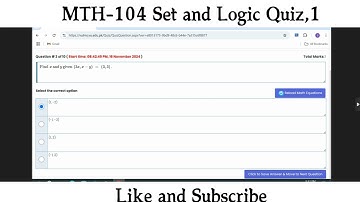 MTH-104 Set and Logic Quiz no,1 with 100% correct and verified answers