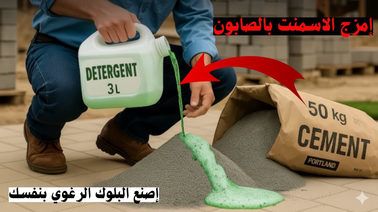 طريقة تصنيع البلوك الرغوي خطوة بخطوة | سر الخرسانة خفيفة الوزن وافضل نسب للخلط