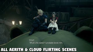 Final Fantasy 7 REMAKE - ALL Aerith & Cloud Flirting scenes