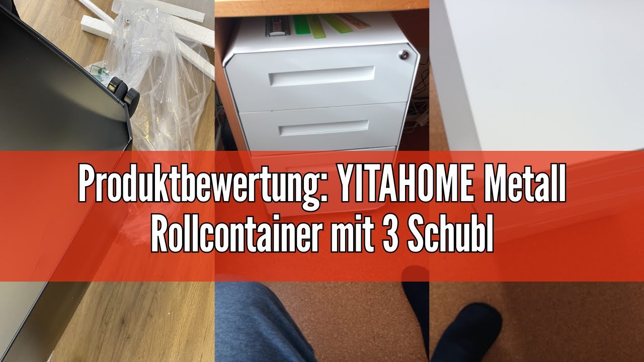 Produktbewertung: YITAHOME Metall Rollcontainer mit 3 Schubladen, Abschließbar Aktenschrank für Lega