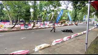 Detik-detik terjatuhnya pembalap kelas matic Di Piala walikota Cilegon Banten
