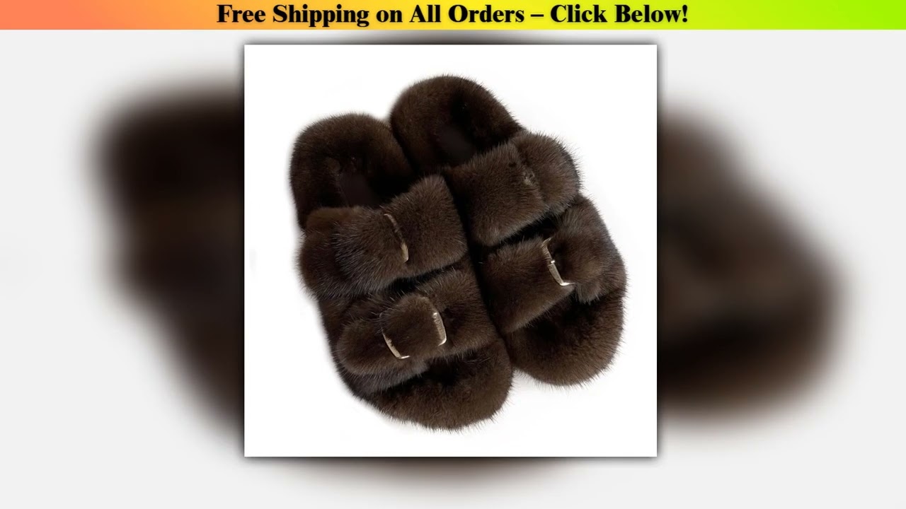 2025 Women's Fur Slippers 100% Real Mink Fur Slippers European Station Ladies Fur Slides Flat Heel
