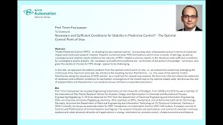 Prof. Timm Faulwasser: Necessary and Sufficient Conditions for Stability in Predictive Control