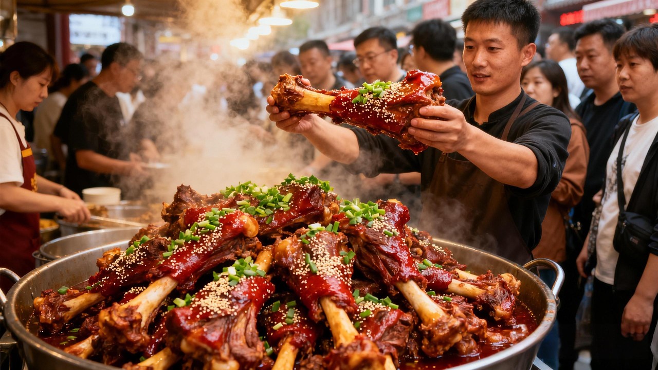 济南小伙卖酱羊棒骨，一天500斤每天流水两万多，自信全市无人能敌！【好食勇哥】