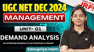 UGC NET Dec 2024 Demand Analysis 🔥 (Unit 1) | Paper 2 Management | By Kanupriya Mam