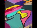 Acrylic cubism abstract art finishing painting. 