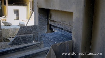 Stand-alone large stone blocks splitter (remote control from wheel loader) | SLP by GESTRA