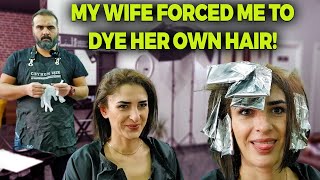 EVERYONE WAS SHOCKED!😲 I DYED MY WIFE'S HAIR FOR THE FIRST TIME! HAIR ASMR CEYHUN