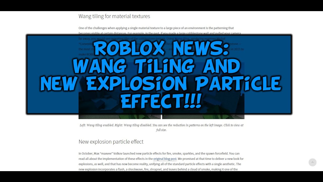 Roblox News Wang Tiling And New Explosion Effect Youtube